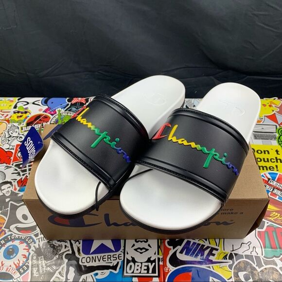 Champion IPO Squish Rainbow Womens Slides - Picture 2 of 7